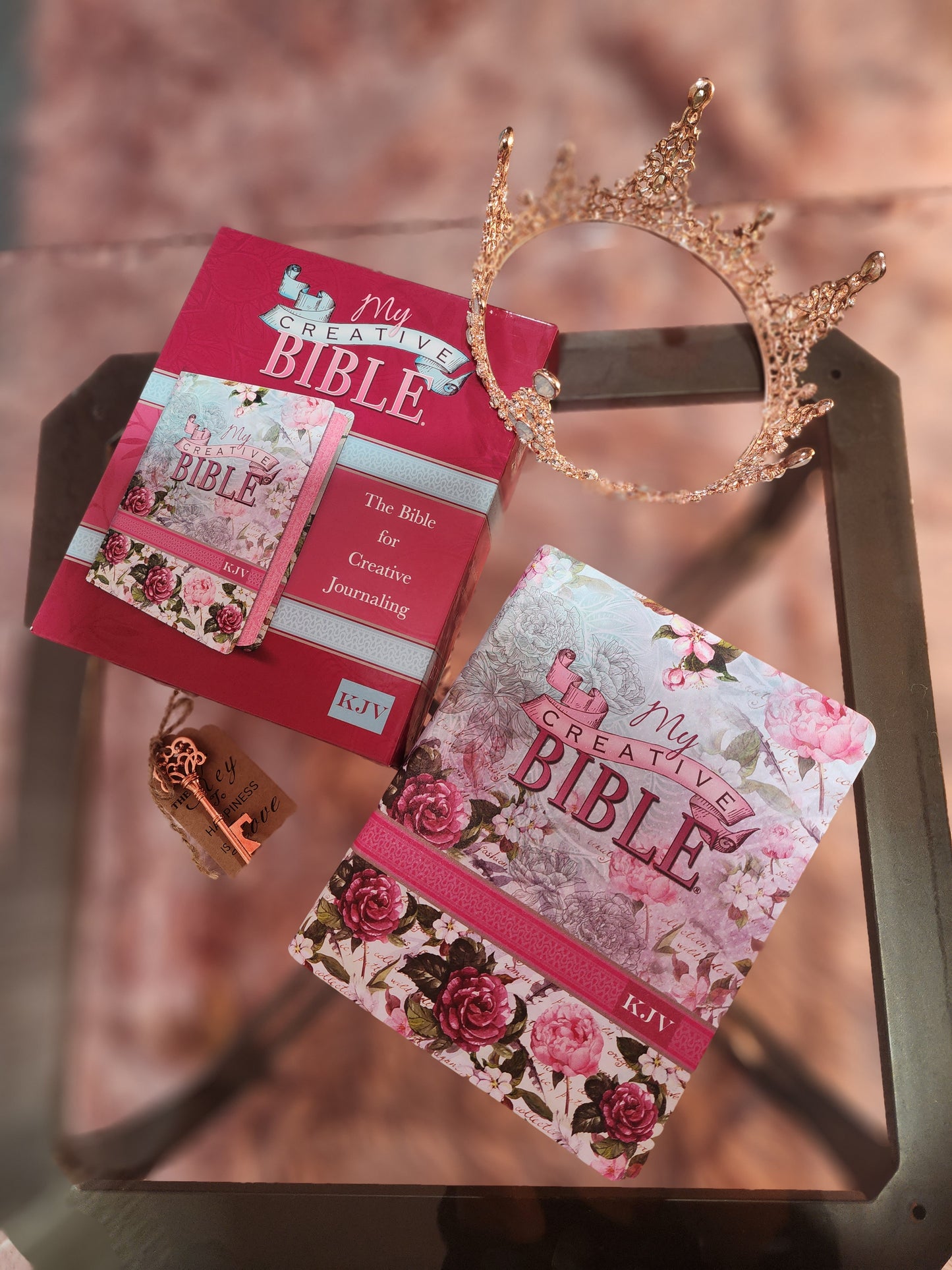 Biblia Inglés KJV "My Creative Bible" piel floral