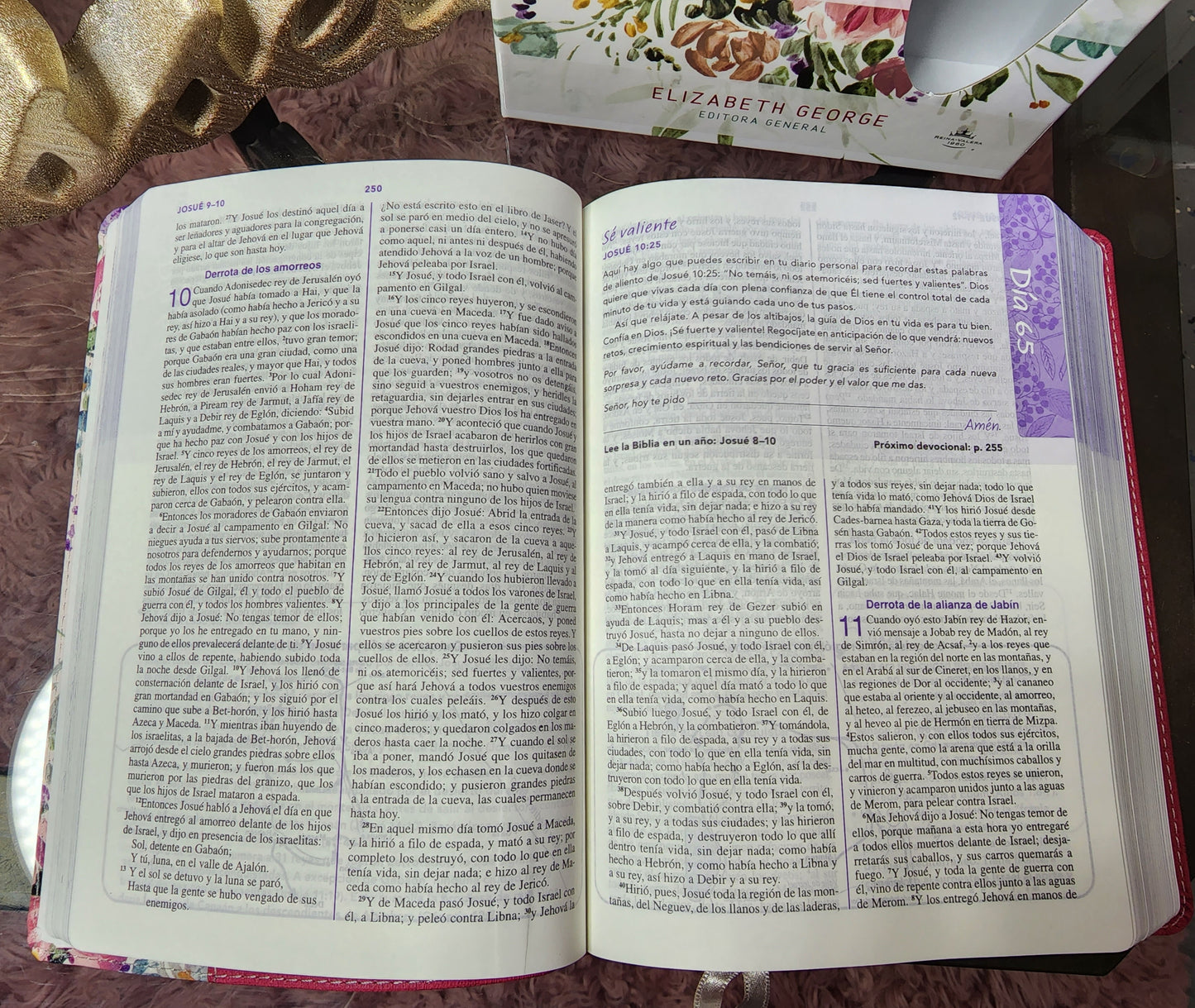 Biblia Devocional de una joven conforme al corazón de Dios RV1960, piel floral