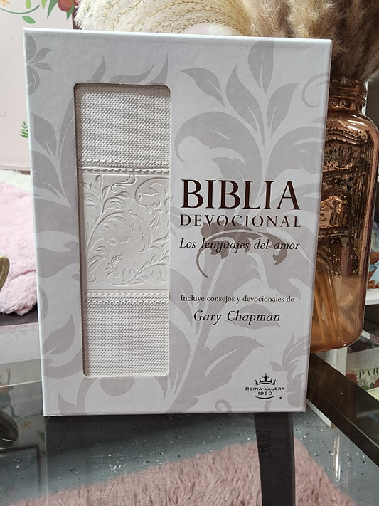 Biblia Devocional Los lenguajes del amor RV1960, piel blanca