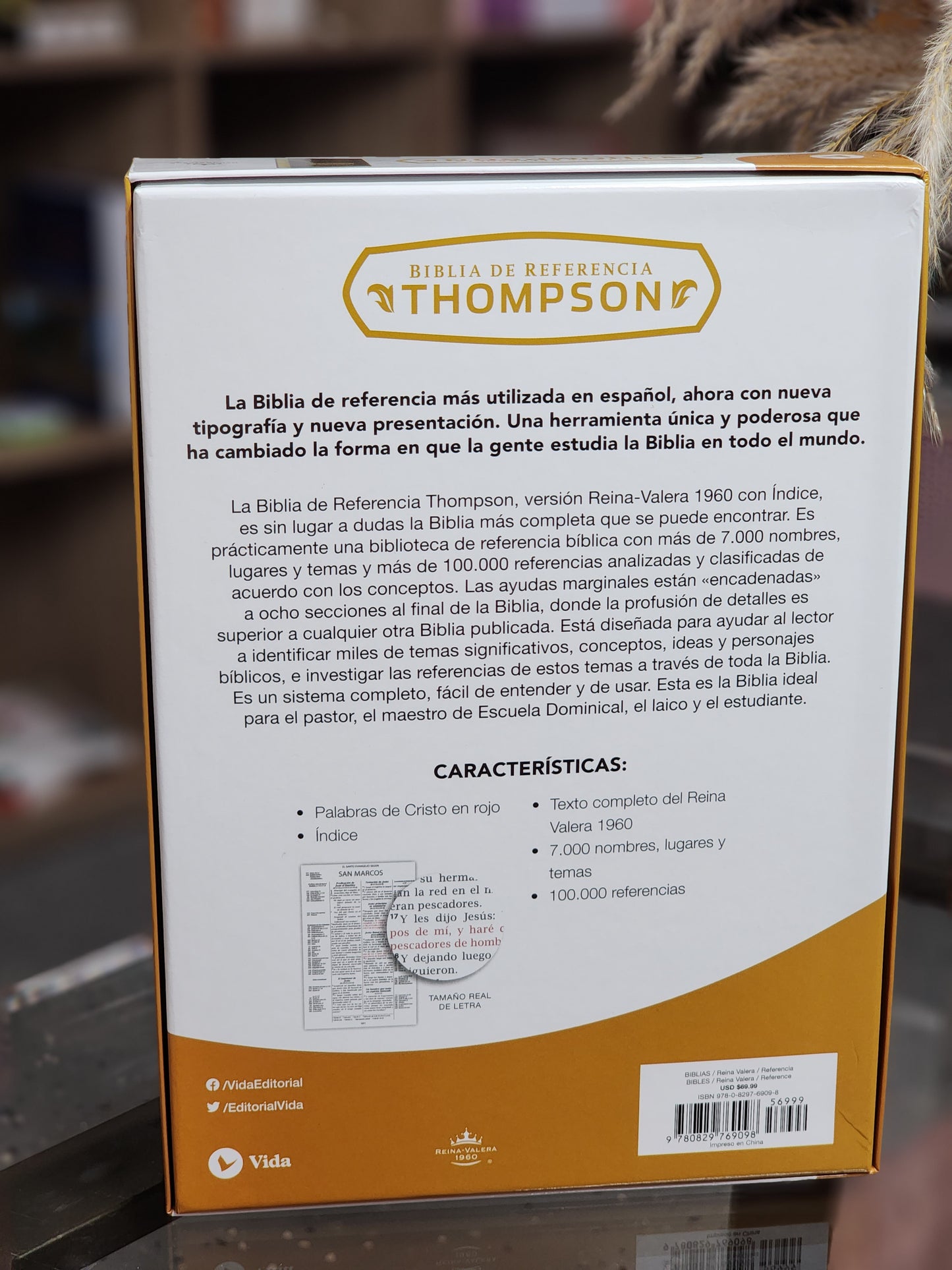 Biblia de Estudio Thompson RV1960 Referencia, piel fabricada negra