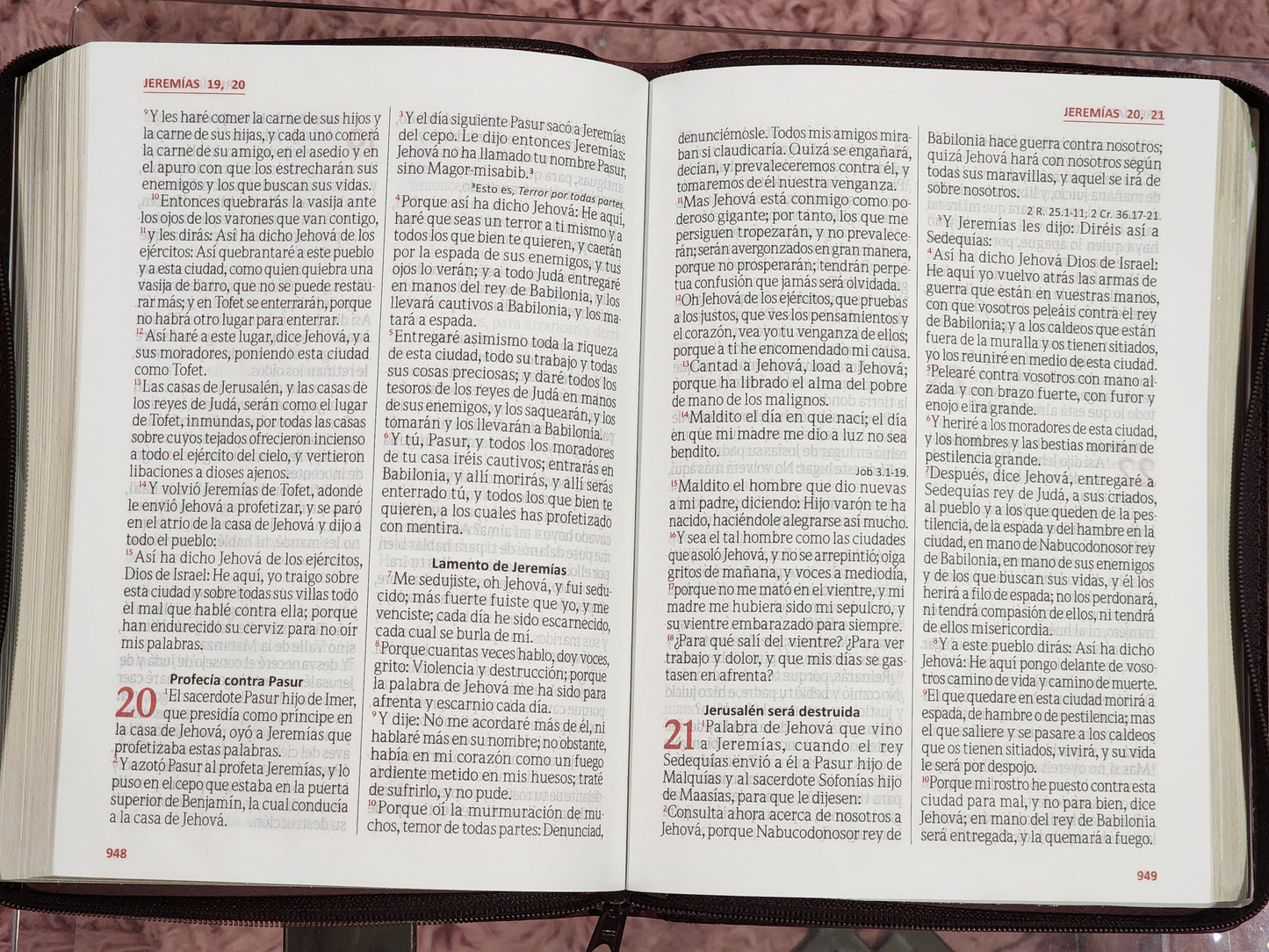 Biblia RV1960 Letra Gigante con Cierre, piel café.