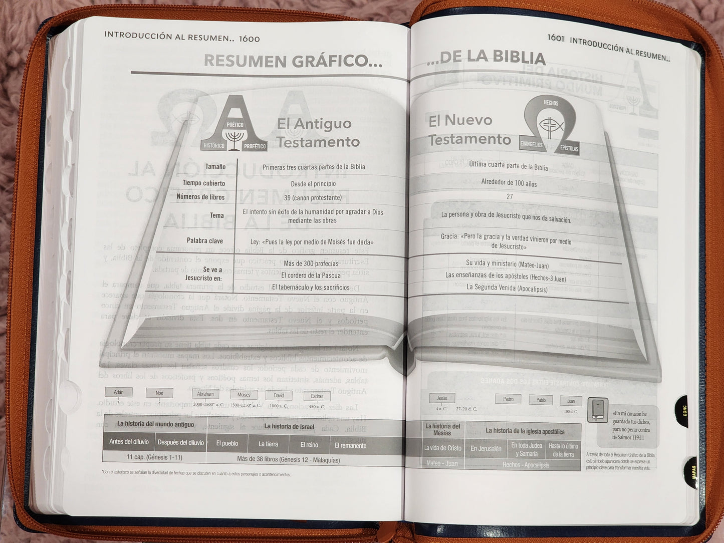 Biblia RV1960 Letra Super Gigante con Cierre e índice, piel azul.