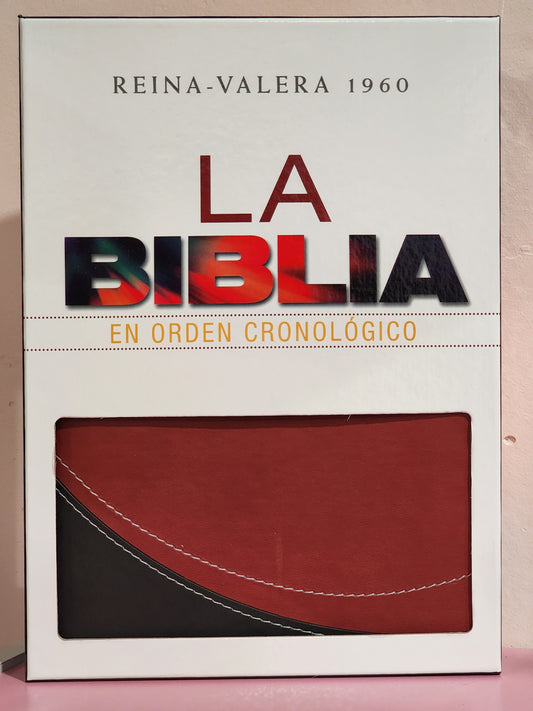 Biblia RV1960 Letra Grande, en Orden Cronológico, duotono marrón y negro