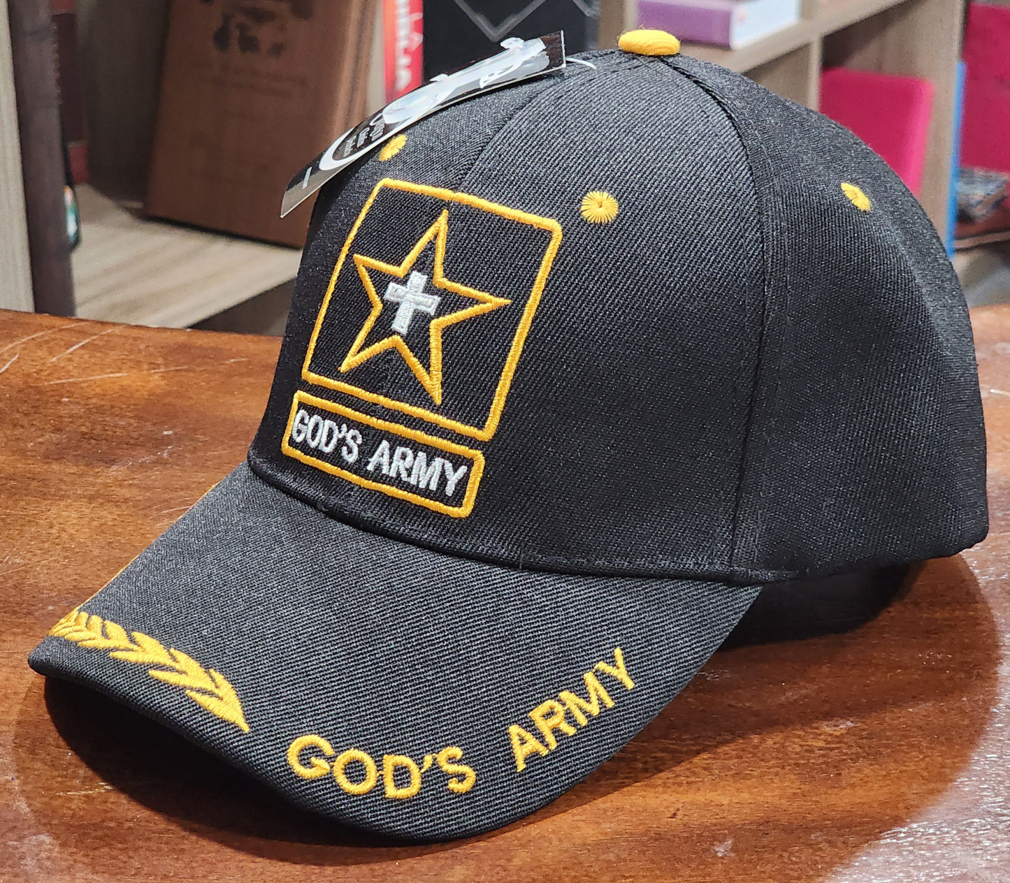 Gorra, God's Army, negro con dorado