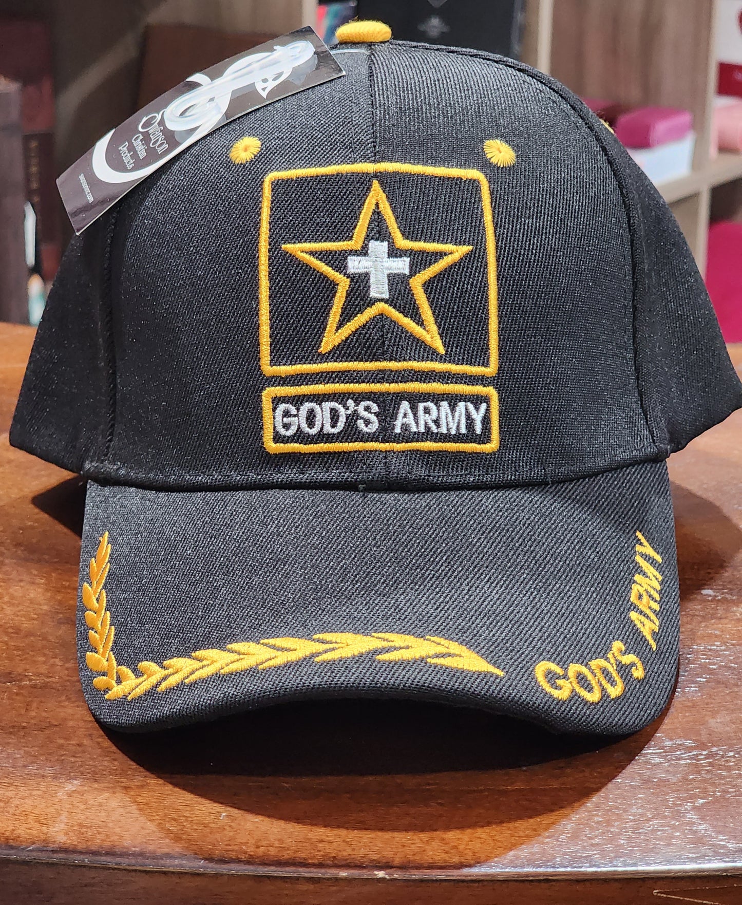 Gorra, God's Army, negro con dorado