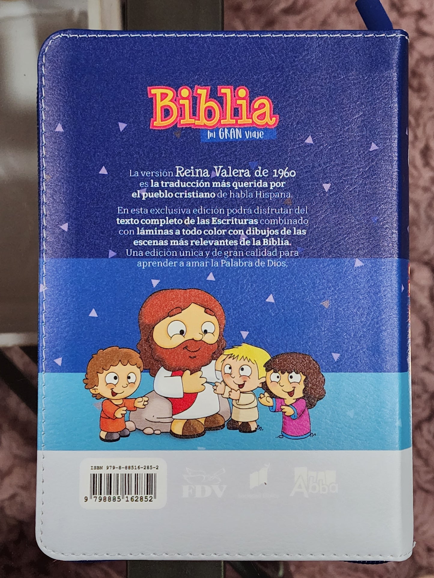 Biblia Infantil "Mi Gran Viaje", con cierre, tricolor azul