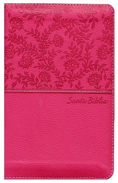 Biblia RV1960 Letra Chica, Ultrafina Compacta con cierre, piel fucsia