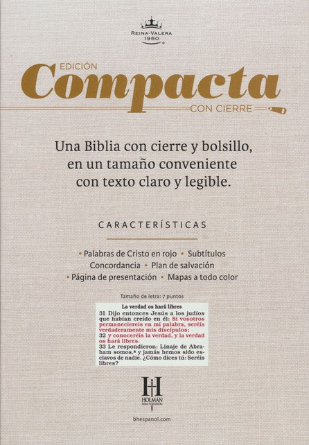 Biblia RV1960 Letra Chica, compacta con cierre, piel negra y leopardo