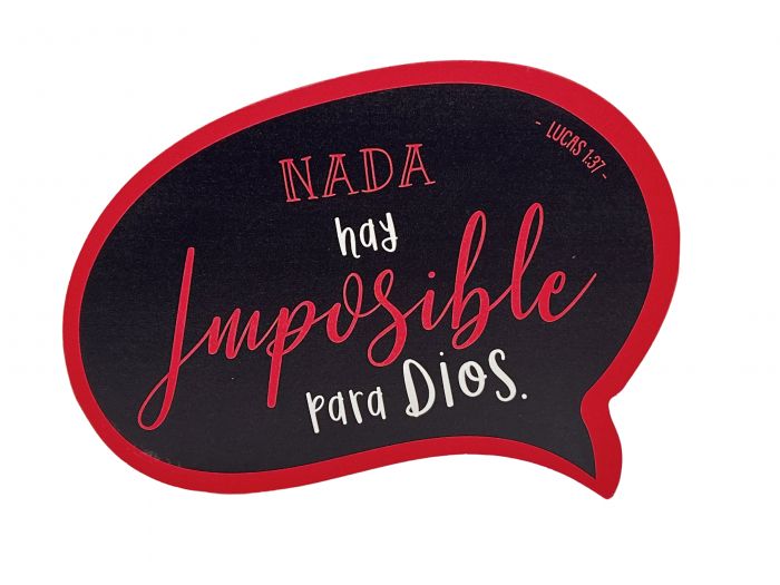 Plaqué Palabras "Nada hay imposible para Dios"