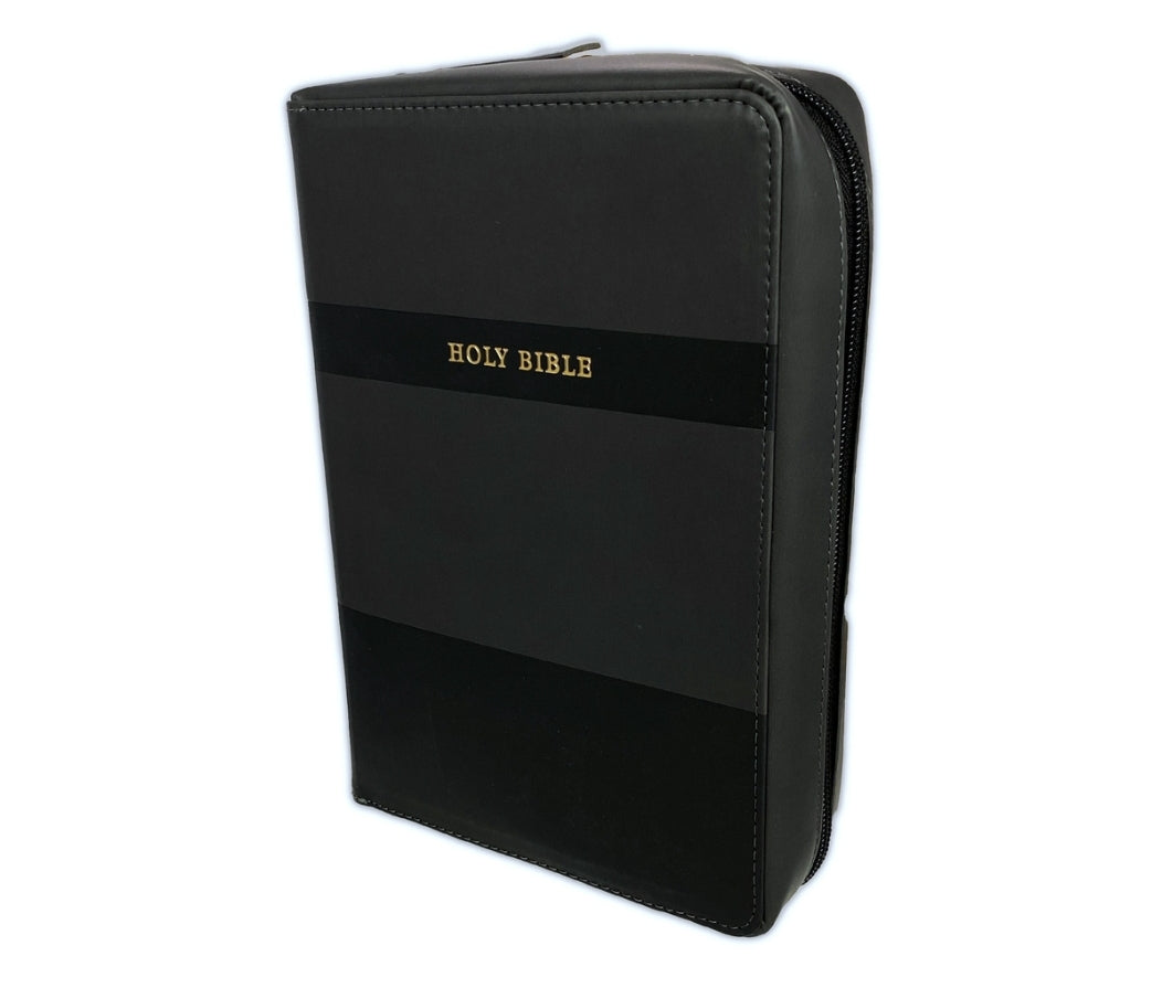 Biblia Inglés KJV "My Organizer Bible" con cierre e índice, piel negra