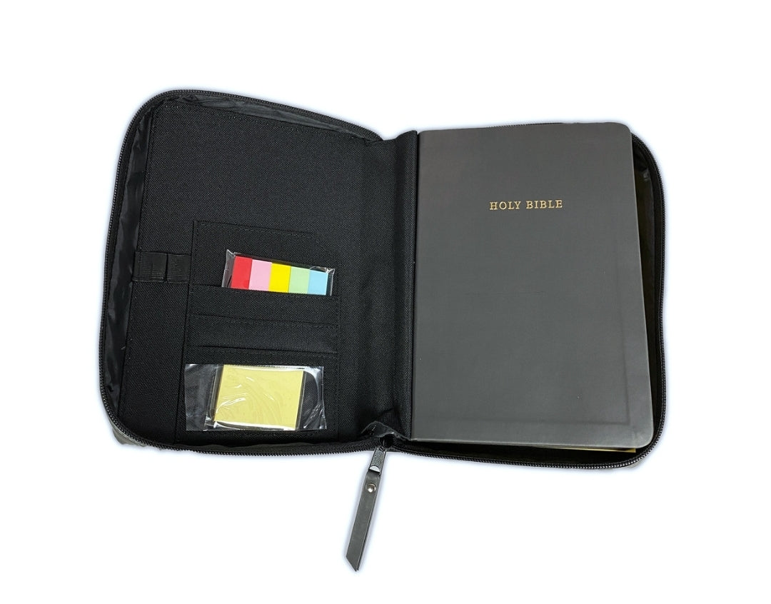 Biblia Inglés KJV "My Organizer Bible" con cierre e índice, piel negra