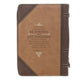 Forro de Biblia Extra Grande, Be strong and courageous, Joshua 1:9, luxleather brown
