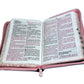 Biblia RV1960 Letra Grande Compacta, con cierre e índice, duotono rosa y café
