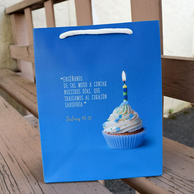 Bolsa Feliz Cumpleaños Azul Grande – Jabes LIbreria Cristiana