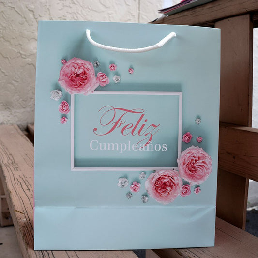 Bolsa "Feliz Cumpleaños" Rosa Grande