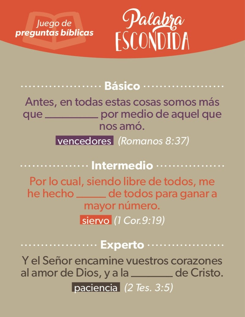 Juego Bíblico "La Palabra Escondida?