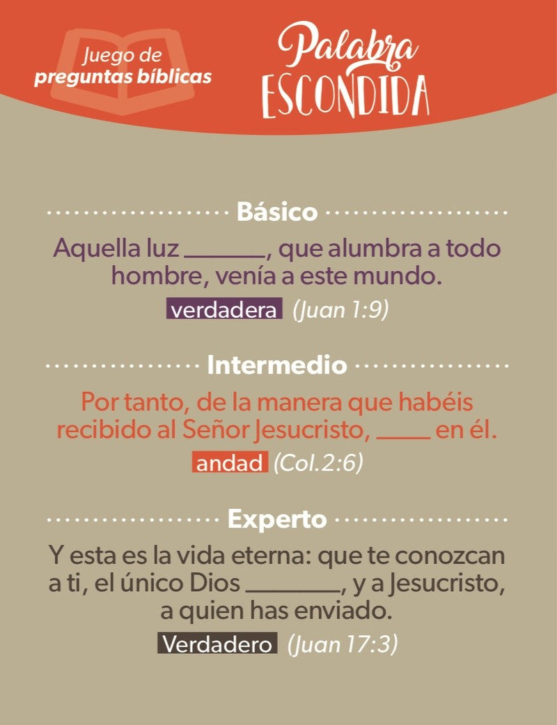 Juego Bíblico "La Palabra Escondida?