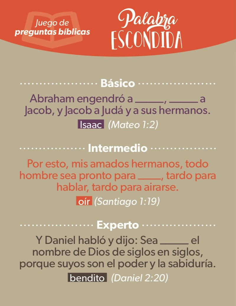 Juego Bíblico "La Palabra Escondida?