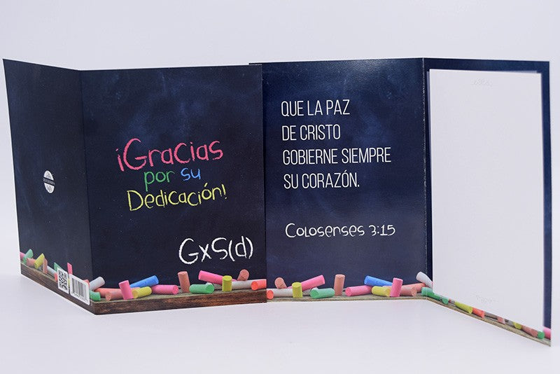 Tarjeta "Gracias por su dedicación"