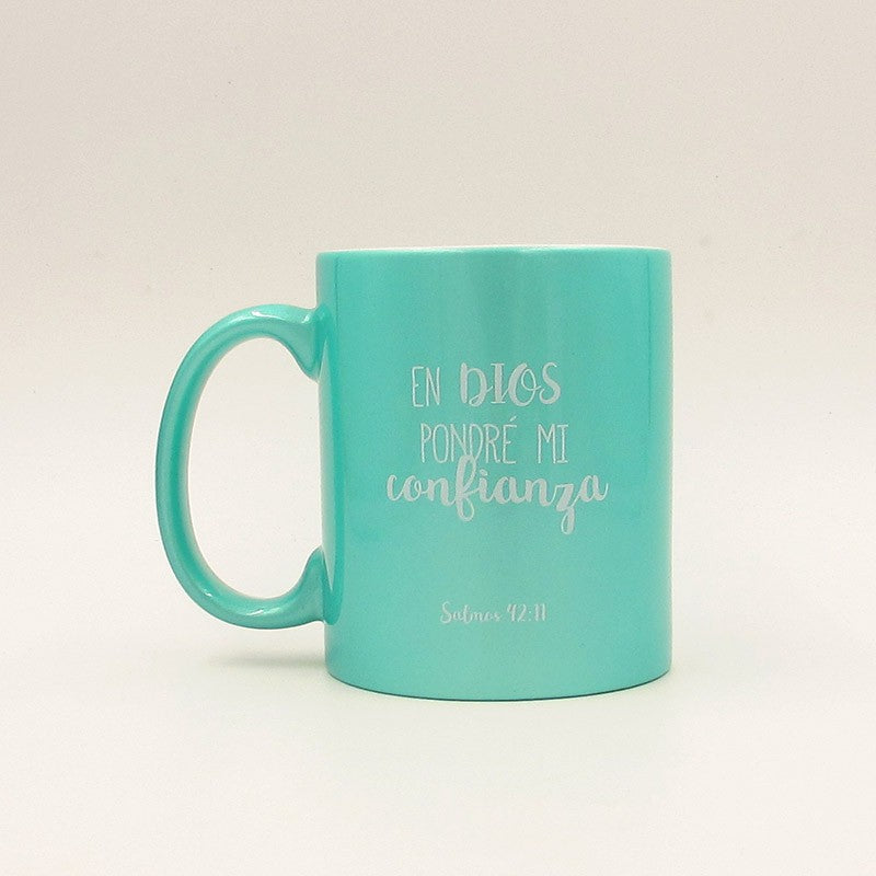 Taza Brillo "Mi Dios es mi Confianza"