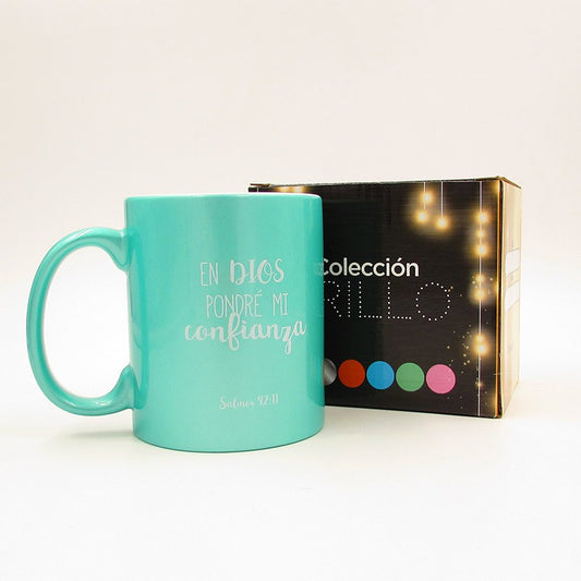 Taza Brillo "Mi Dios es mi Confianza"